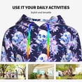 thumbnail image 4 of Wukai blue starry sky Skull flower Print Womens Hoodies Fleece Sweatshirts Long Sleeve Sweaters Pullover Fall Outfits Winter Clothes-Large, 4 of 7
