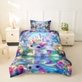 thumbnail image 2 of Metsweet Magical Unicorn Twin Duvet Cover, Princess Castle Butterfly Twin Bedding,Navy Blue Reversible,2pcs,1 Duvet Cover and 1 Pillowcase, 2 of 6
