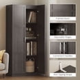 thumbnail image 6 of HOMCOM 71" Tall Kitchen Pantry Cabinet with Soft-Close Hinges, Farmhouse Freestanding Pantry Storage Cabinet with Adjustable Shelves, Espresso, 6 of 9