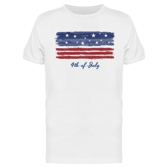 American Flag Brush Paint Design T-Shirt Men -Image by Shutterstock, Male 3X-Large