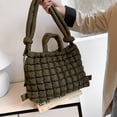 thumbnail image 2 of Bolso Hombro Acolchado Plisado Burbujas Popular Mochila Escolar Acolchada Gran Capacidad para Estudiantes F () Verde, 2 of 9