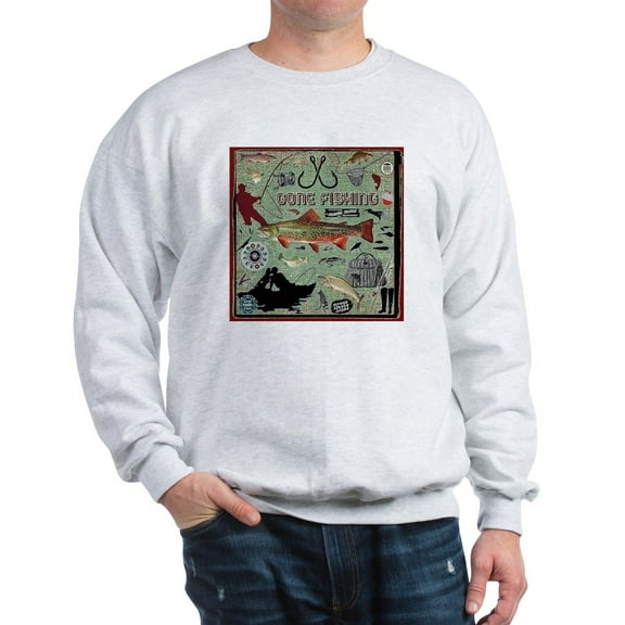 CafePress - Gone Fishing - Crew Neck Sweatshirt