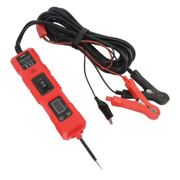 Automotive Circuit Tester, Car Electrical System Tester Voltage Continuity Test Pen, Multifunctional with 2 Clips Power Circuit Probe Tester for Vehicles, Lightweight and