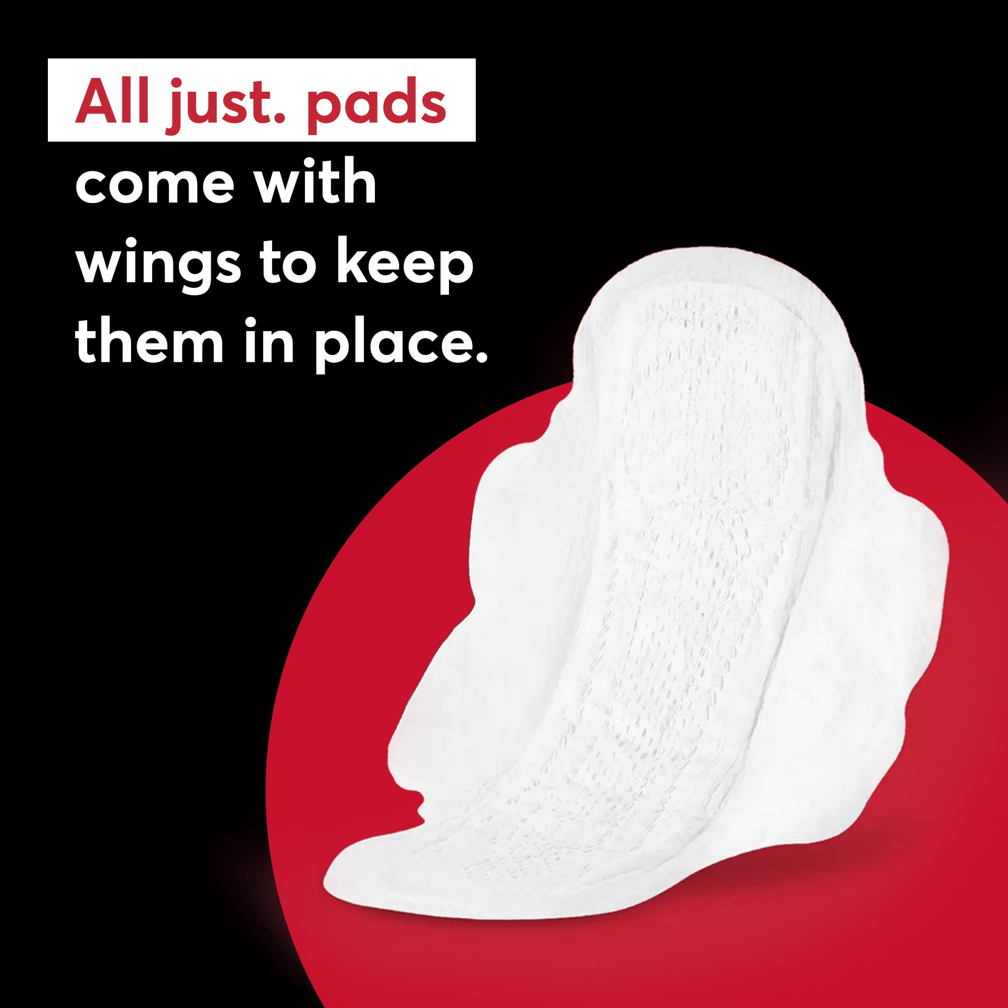 Just Cotton Top Layer Pads, Ultra-Thin with Wings, Super, 20 Count