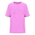 thumbnail image 5 of ZyeKqe Oversized T Shirts for Women Short Sleeve Shirts Round Neck Top Solid Color Loose Fitted Tees, 5 of 7
