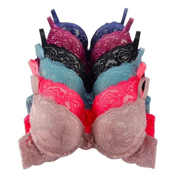 6 Pieces ADD 2 Cup Maximum Lift Boost Cup Double Push Up Bra B/C (38B)