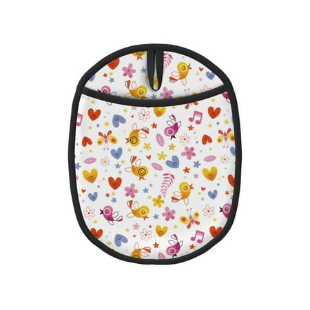 

Sikiie Cartoon Birds & Flowers Silicone Pot Holders Oven Mitts Heat Resistant Hot Pads Non Slip Pot Holder for Kitchen Baking and Cooking 9.4 x 7.5 Inches