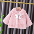 thumbnail image 2 of FRSASU Kids Coat ,Autumn Winter Girls Bow Decoration Plush Warm Cotton Coat, 2 of 9