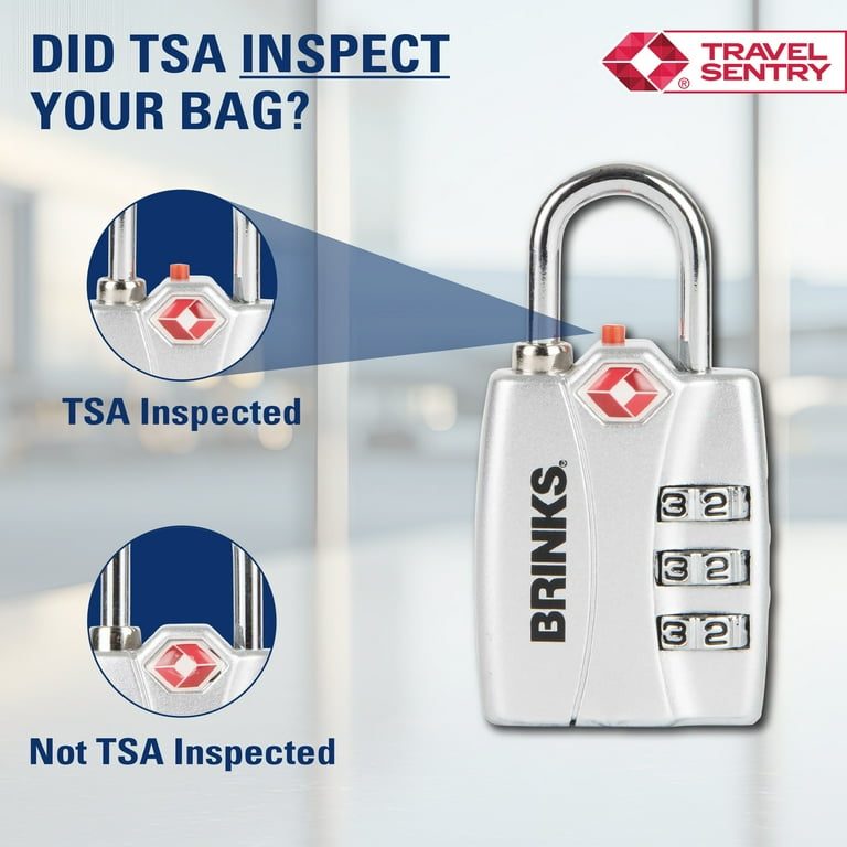 Brinks, 30mm Steel Combination TSA Indicator Padlock with Hardened
