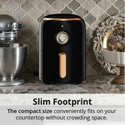 Aria 2Qt Teflon-Free Ceramic Retro Air Fryer with Cookbook Including Keto and Vegan Recipes - Black