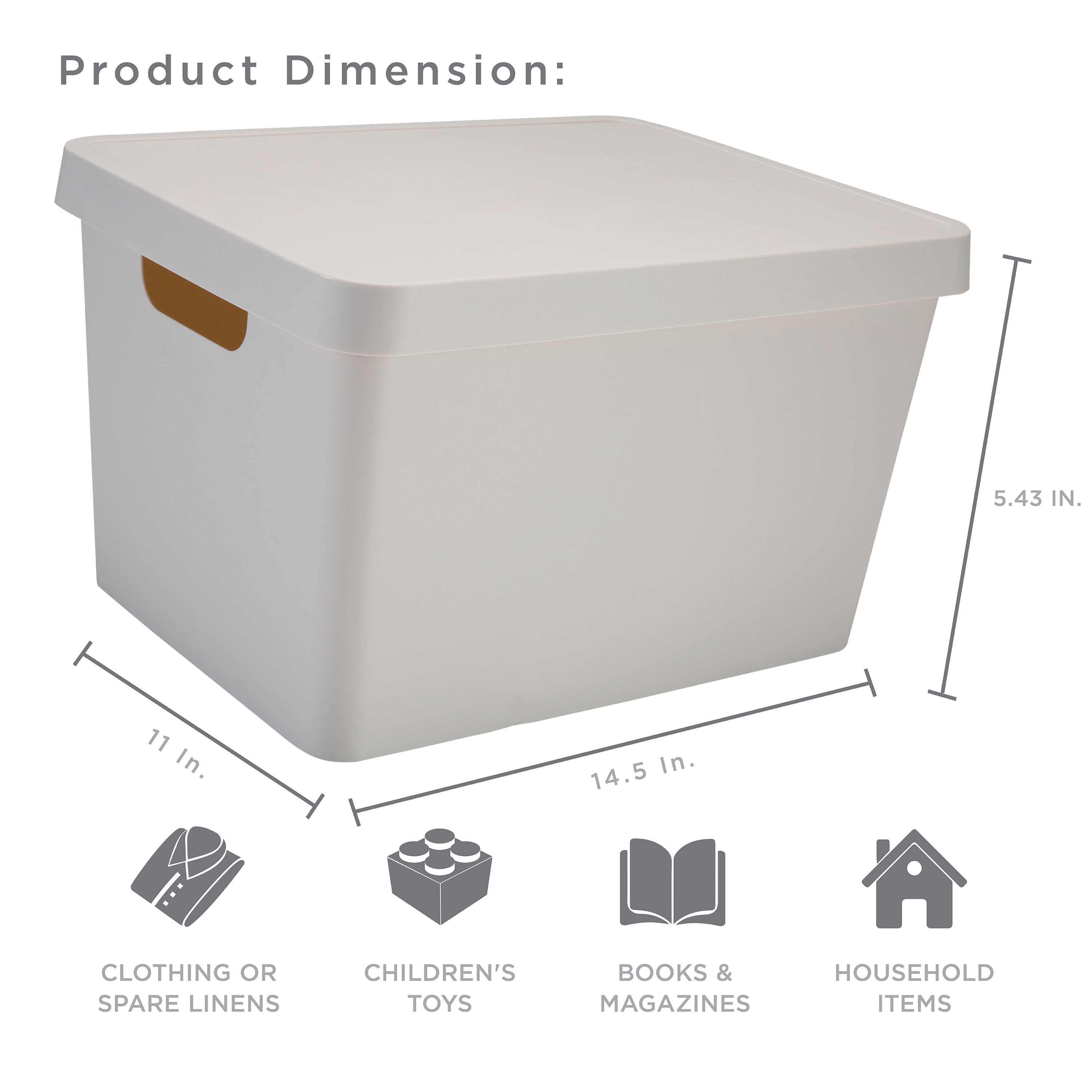 Simplify Storage Box with Lid in Ivory - Walmart.com