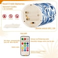 thumbnail image 5 of Yayeee Flameless Candles with Remote Flickering Battery Operated Multi Color Changing, Blue Floral Pattern, 5 of 7