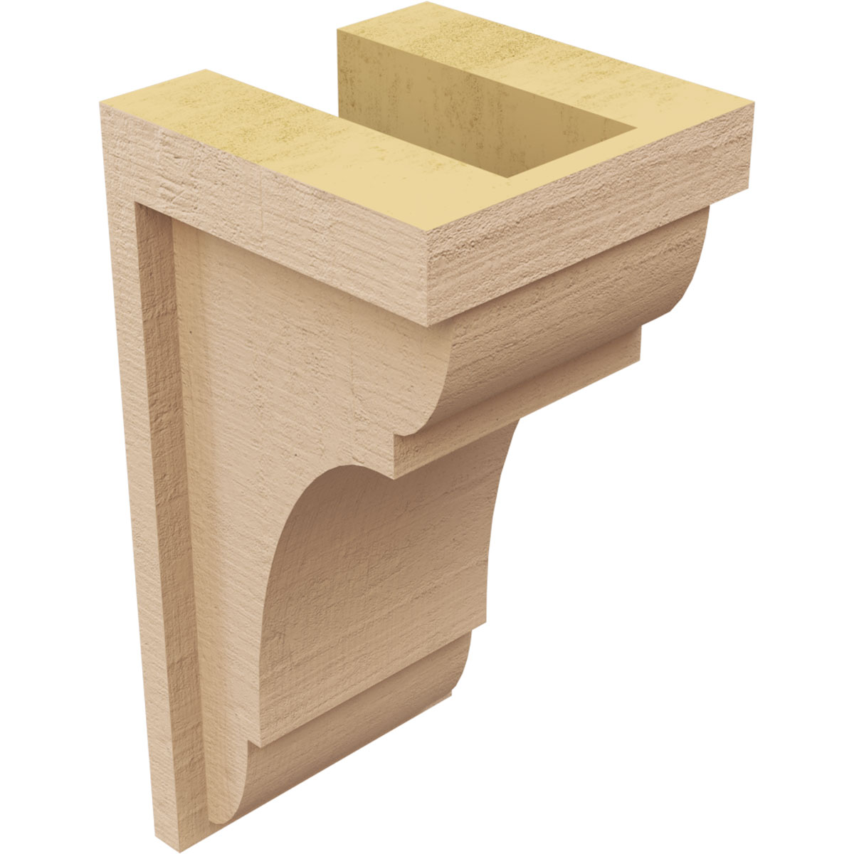 5"W x 5"D x 10"H Wide Bryant Rough Cedar Woodgrain TimberThane Corbel, Primed Tan