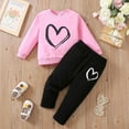 thumbnail image 2 of TAIAOJING Toddler Baby Girl Fall Clothes Set Boy Girl Valentine's Day Outfit Heart Print Shirts Crewneck Sweatshirt Jogger Pants 3-4 Years, 2 of 4