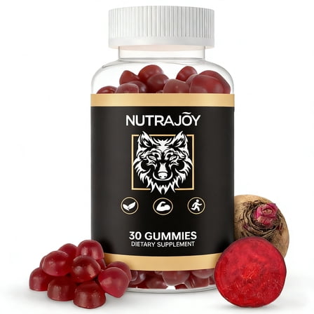 Organic Maca Nitric Oxide Gummies – Plant-Based Energy & Circulation Support Supplement, Sugar-Free Blackcurrant Flavor, 30 Gummies