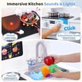 thumbnail image 4 of Yexmas Kids Play Kitchen,Wooden Pretend Kitchen Play Set for Toddlers with Chalkboard,Stove&Cookware Accessories,Toddler Toy Kitchen Gift for Boys Girls, White, 4 of 7