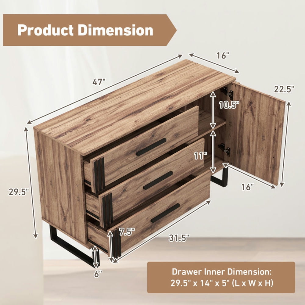 Finihen Kitchen Storage Cabinet, Buffet Sideboard, Sideboard Buffet Cabinet Credenza Storage Cabinet with 3 Drawers, for Dining Room, Kitchen, Living Room, Rustic Brown Finihen Kitchen Storage Cabinet, Buffet Sideboard, Sideboard Buffet Cabinet Credenza Storage Cabinet with 3 Drawers, for Dining Room, Kitchen, Living Room, Rustic Brown