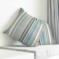 thumbnail image 3 of Light Blue Striped Pillow Covers 16x16 Inch Decorative Throw Pillow Cover, Farmhouse Thin Line Modern Abstract Art Sofa Pillowcases Accent Cushion Case Home Decor Bedroom Living Room, 3 of 6