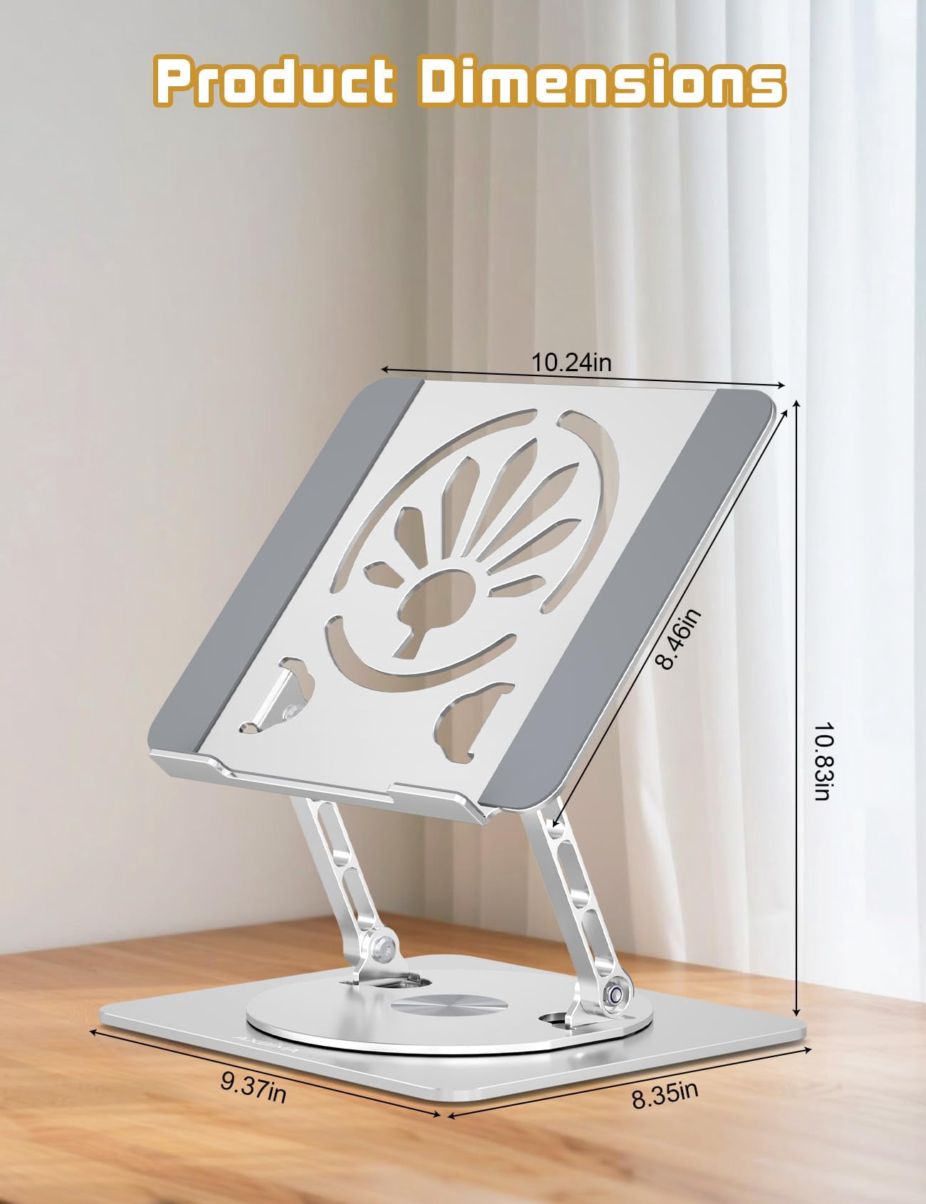 Adjustable Laptop Stand For Desk-360° Rotating Foldable Holder Riser Macbook Pro/air Notebook Up To 16.3"