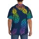 thumbnail image 3 of Balery Abstract Bright Pineapple Fruit Retro Camisa Casual de Manga Corta con Botones para Hombre, Texturizada, Estilo Cubano, para Playa, Verano-X-Large, 3 of 5