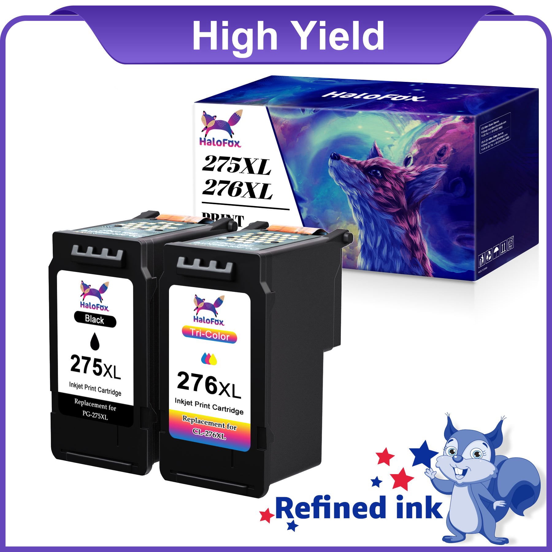 Replacement Canon Ink 275 and 276 PG275 CL276 Combo Pack Compatible with Canon PIXMA TS3520 TS3522 TS3500 TR4720 TR4700 Printers(1 Tri-Color) Walmart.com