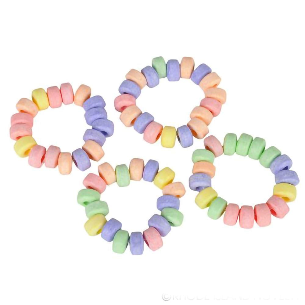 Candy Bracelet and Necklace Combo ( 24Pack ) 12 Bracelets & 12 Necklace - Individually Wrapped ,Rainbow Colors Colorful Fruit Flavored Chewables for