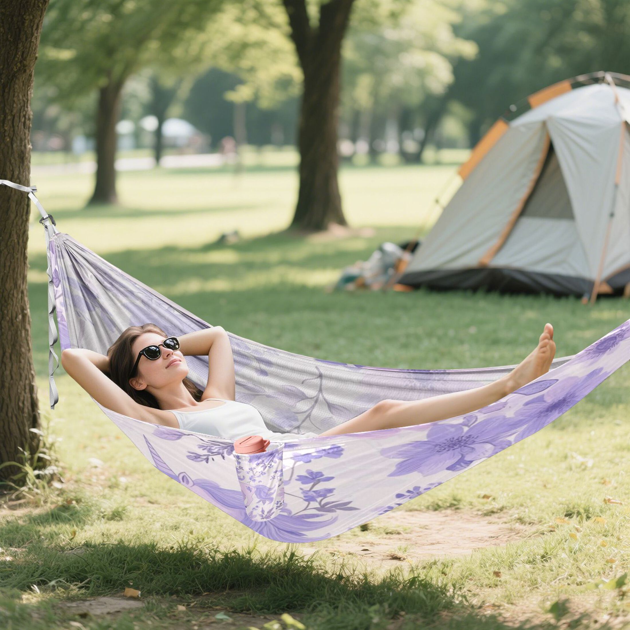 Hammock Camping Hammock Nylon Portable Hammock Travel Camping Hammock Beautiful Purple Unichorned Horse