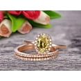 thumbnail image 2 of 3Pcs 2.50 Carat 10k Rose Gold Champagne Diamond Moissanite Engagement Ring Set Wedding Set Promise Ring for Bride 8x6mm Oval Cut Gemstone Champagne Diamond Moissanite Anniversary Ring, 2 of 5