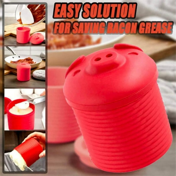 Bacon Grease Container Bacon Silicone Grease Container with Strainer Oil Grease Storage Pot