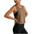 thumbnail image 7 of enyan Workout Tank Tops for Women with Built in Bra, Sleeveless Gym Tops Seamless Racerback Athletic Yoga Shirts Tops for Women Trendy,Brown,M, 7 of 7