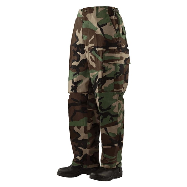 Pantalones tácticos BDU para hombre Tru-Spec 100% algodón Woodland