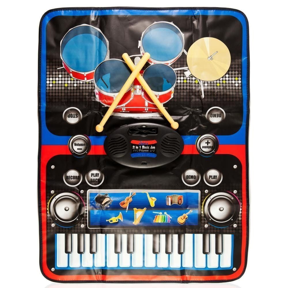 Kids Electronic Drum Kit Stick Musical Touch Playmat Toy MP3 