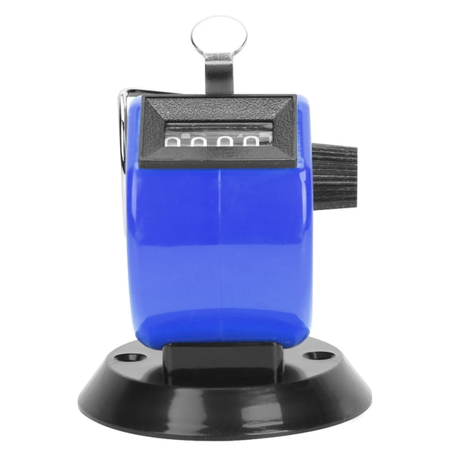 BERM 4-Digit Mechanical Hand Tally Counter with ABS Plastic Shell, Plastic Knob Reset & Hook, Portable 0-9999 Counting Tool for Data Statistics, Conference Attendance & Traffic Flow (Available in