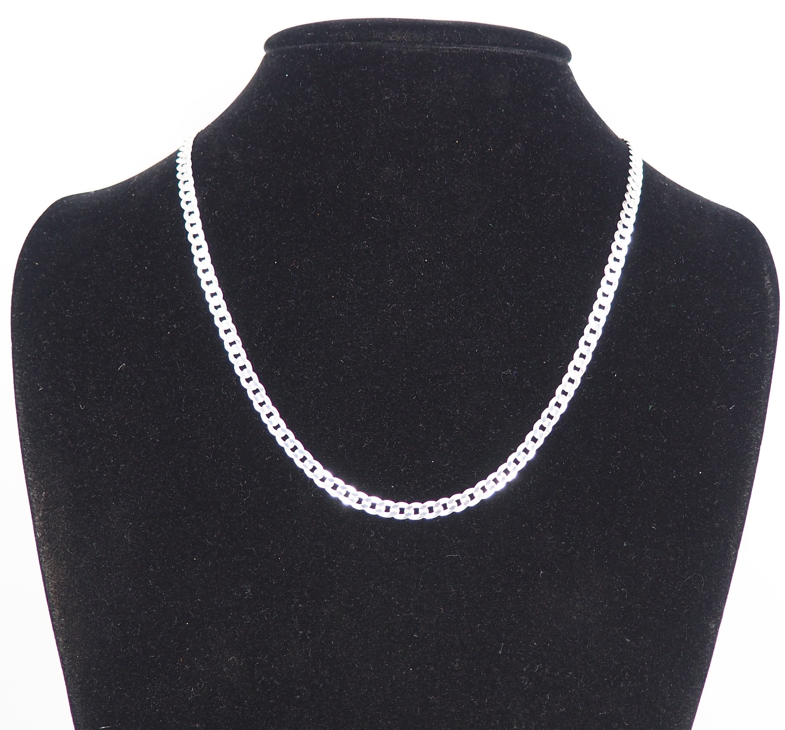 Solid 925 Sterling Silver Italian 4.8mm Flat 22” Curb Chain
