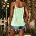 thumbnail image 7 of Women's Eyelets Camisole Lace Trim Loose V Neck Spaghetti Straps Tank Tops Sleeveless Summer Going Out Blouse Shirts, 7 of 7