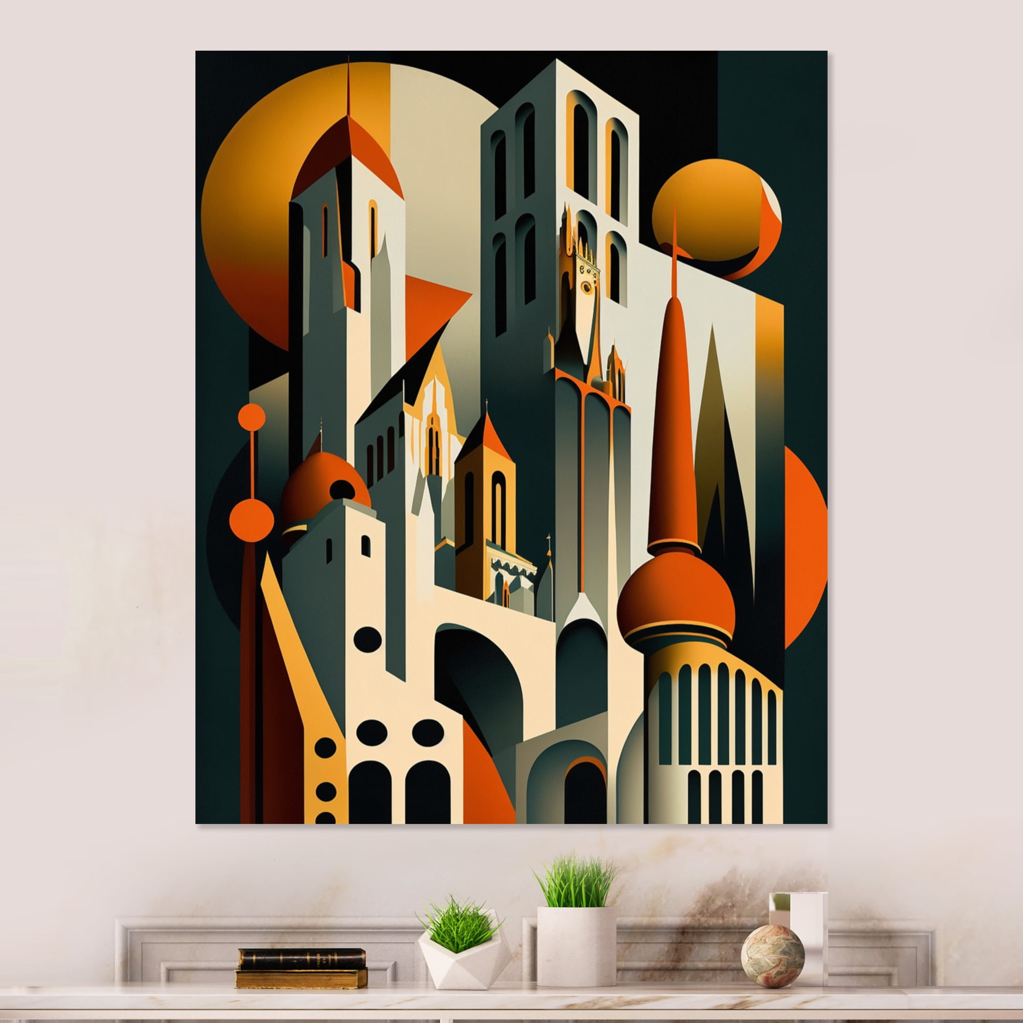 Designart Fantasy Cityscape IV Canvas Wall Art