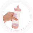 thumbnail image 3 of BERTDOMD 2pcs Condiment Squeeze Bottle Ketchup Hot Sauce Liquids Oil Bottle with Caps Mustard Salad Dressing Dispenser Clear Plastic Bottles Dressing Container for Kitchen Pink, 3 of 5