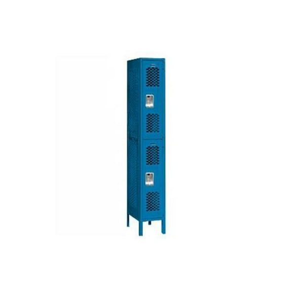 Salsbury Industries Vented Metal Locker-Double Tier-1 Wide-Blue-Assembled