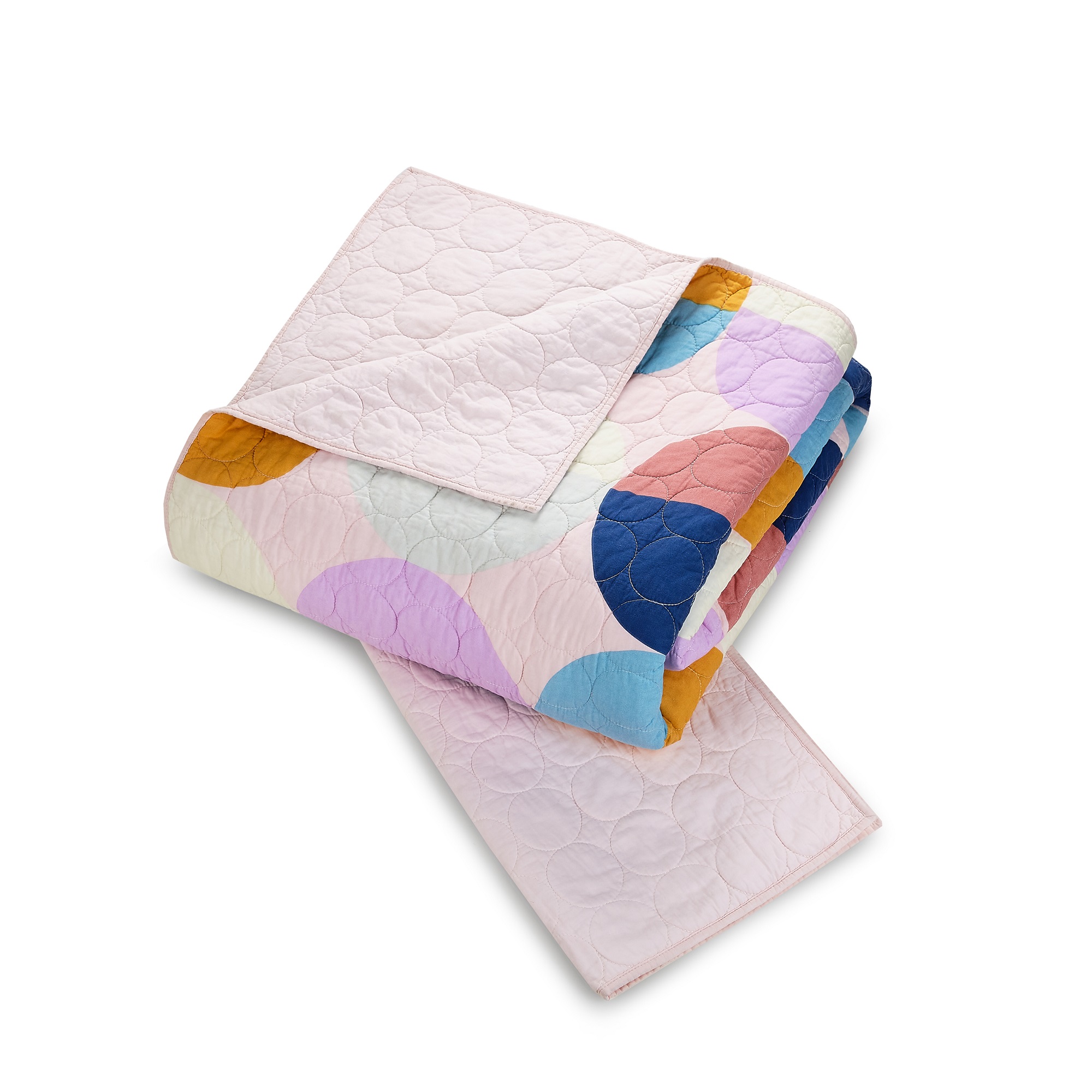 Makers Collective Circles Pink 3-Piece Quilt Set, King