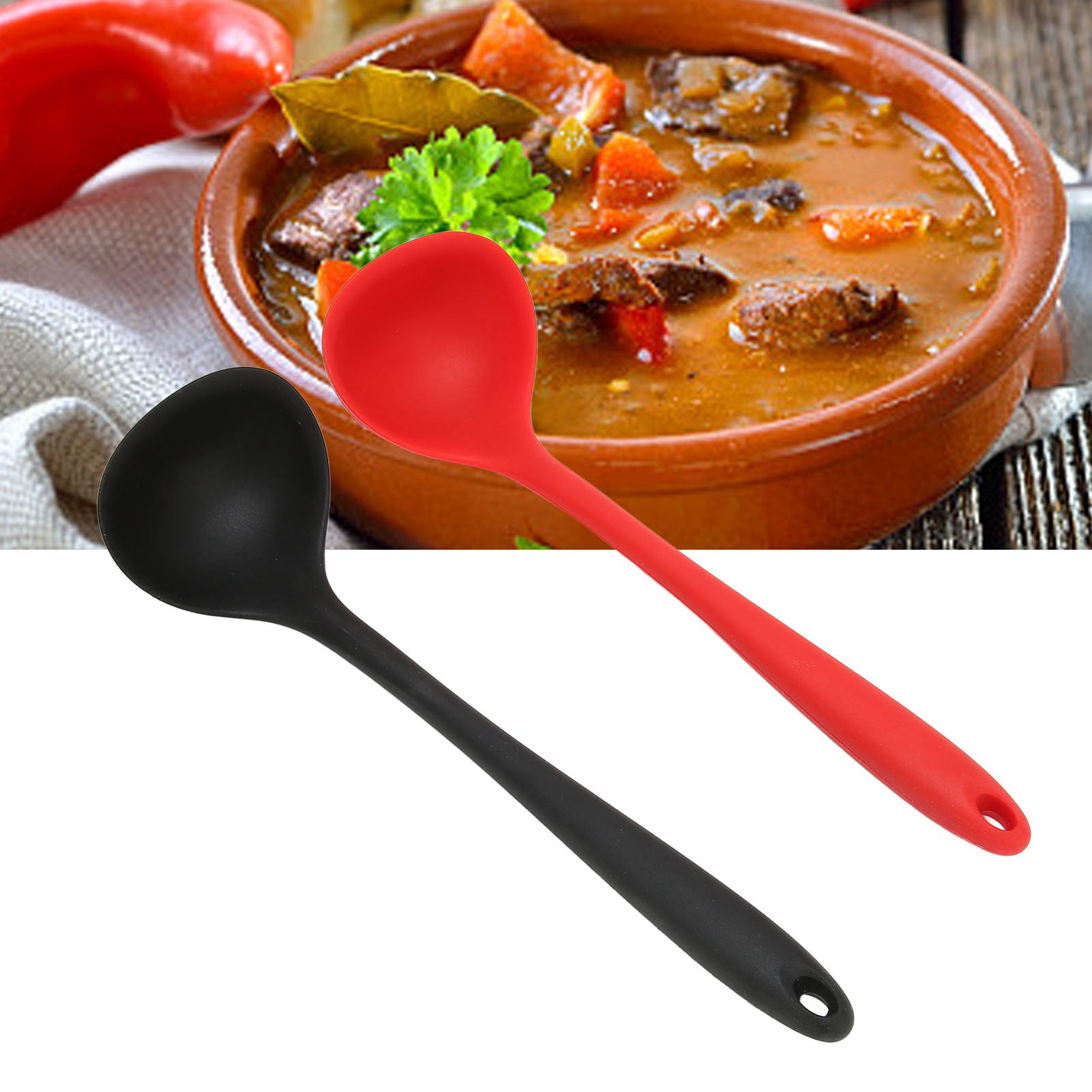Cuillere De Cuisine Silicone Zfseyuh 6 Pièces Cuillère à Servir,Antiadhésive Cuillere En Silicone Cuisine,20.3 X 4.5cm Cuillère à Mélanger Long Manch Pour Mélanger,Cuire,Servi Cuillère Silicone