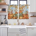 thumbnail image 2 of Orange Fall Pumpkins Kitchen Curtains Short 54 Inch Length, Thanksgiving Botanical Blue Vintage Grommet Top Bedroom Living Room Curtains, Light Filtering Cafe Curtain Drapes 2 Panels Set 84''x54'', 2 of 9