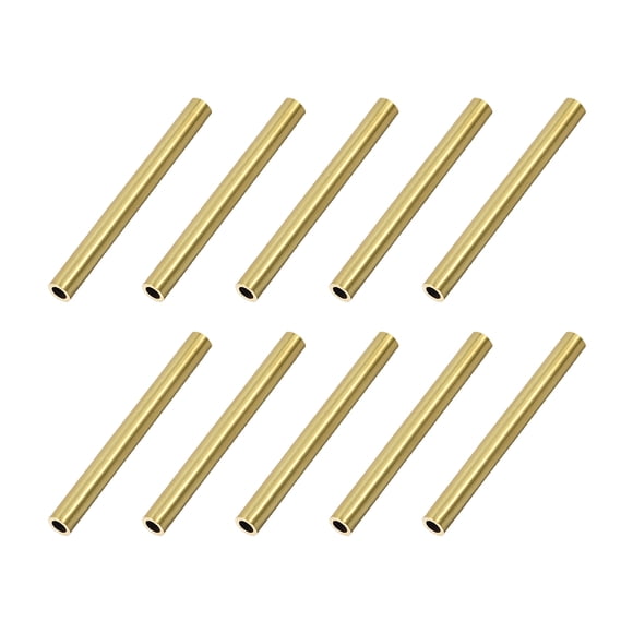 Tubo redondo de latón de 3 mm de diámetro exterior, 0.5 mm de grosor de pared y 30 mm de longitud, paquete de 10