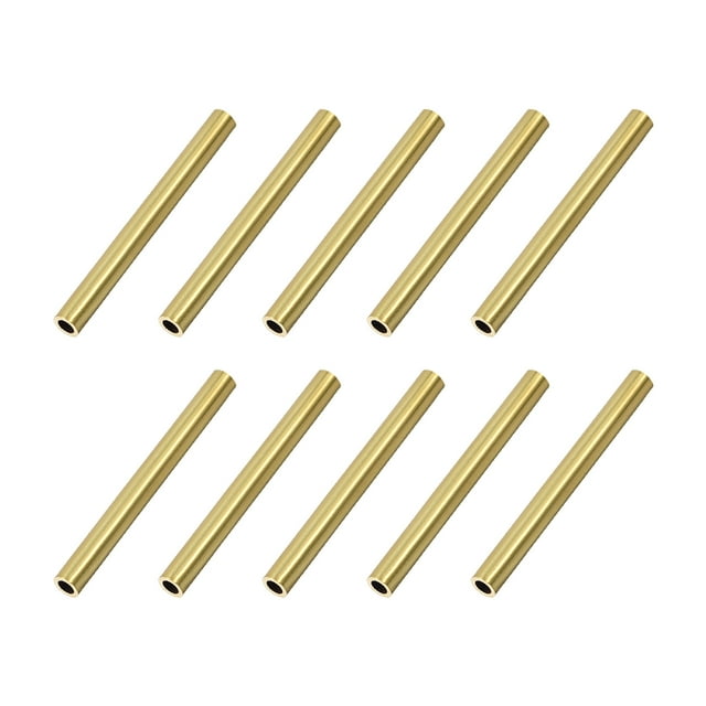 Tubo redondo de latón de 3 mm de diámetro exterior, 0.5 mm de grosor de pared y 30 mm de longitud, paquete de 10