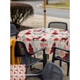 thumbnail image 4 of Outdoor Tablecloth with Umbrella Hole and Zipper, Christmas Tree Square Table Cloth 60x60 Inch Waterproof Tablecloth, Buffalo Plaid Xmas Elk Snowflake Vintage Picnic Table Cover for Patio Camping, 4 of 7