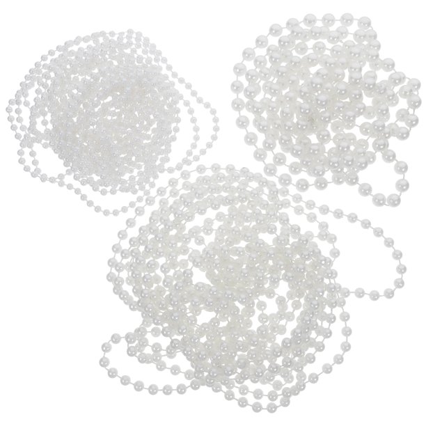 3 piezas de cadena de perlas de imitación para el cabello, cadena redonda hecha a mano para accesorios de novia, manualidades y decoraciones de boda