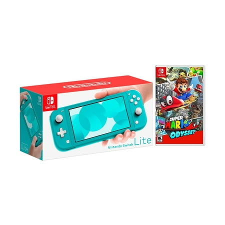 Nintendo Switch Lite Turquoise Bundle with Super Mario Odyssey NS Game Disc - 2019 Best (Best Selling Game Console 2019)