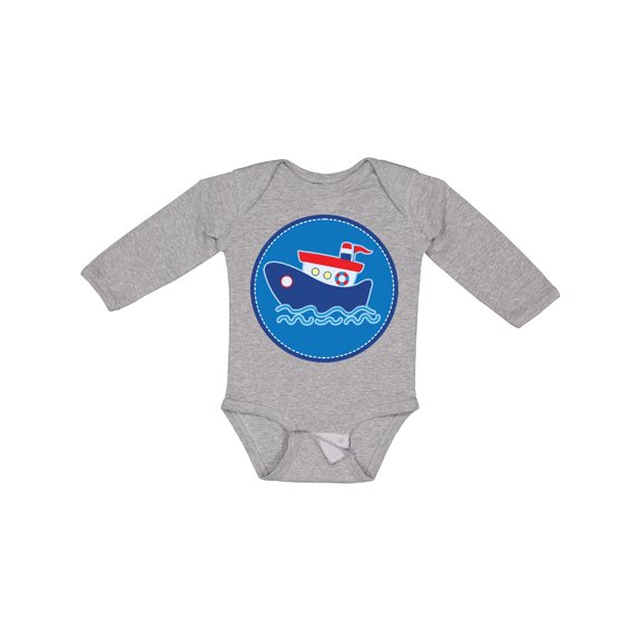 Inktastic Tug Boat Nautical Sea Boys or Girls Long Sleeve Baby Bodysuit