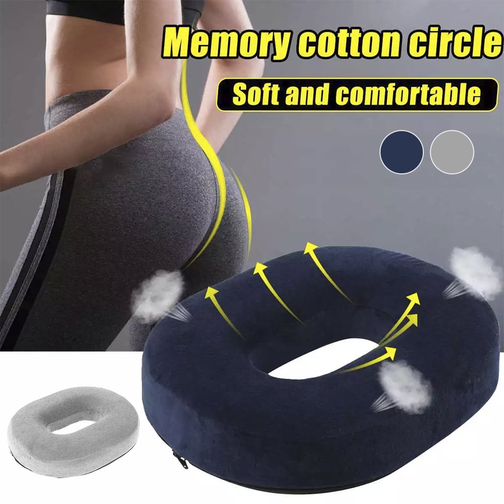 LAMPPE Butt Pillow for Tailbone, Hemorrhoid Cushion Premium Memory Foam  Washable, Siaticease Seat Cushion for Tailbone Pain,Back Pain Relief,Gray