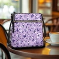thumbnail image 3 of ZUXONGSY Purple Butterfly Cherry Blossom Print Leather Crossbody Purse for Women Waterproof Messenger Bag Shoulder Purse Bag Fashion Travel Bag with Shoulder Strap for Daily Use Dating, 3 of 7
