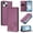 Violet, variant on For Apple iPhone 17e / iPhone 16e 6.1" 【RFID Blocking 】Protective Purse Case Double Butterfly Strong Magnetic Attachment/Closure, Card Slots/Pocket, PU Leather Flip Wallet Case,Violet